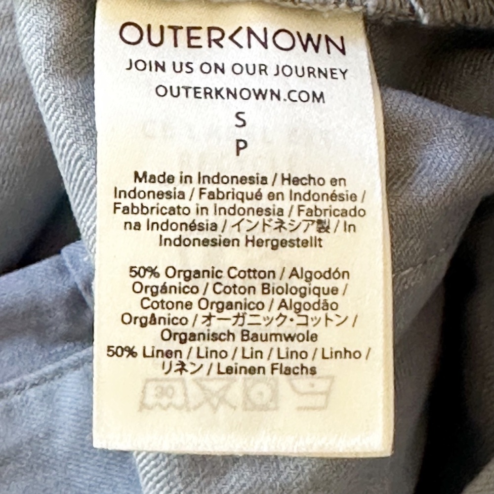 OUTERKNOWN S.E.A. Women’s S Dark Grey Utility Jumpsuit Short Sleeve Linen Blend - Picture 14 of 16
